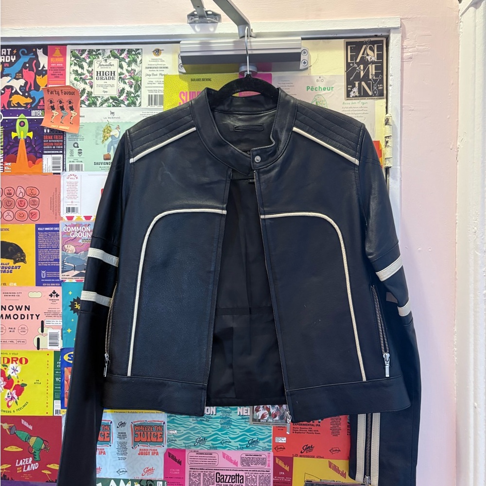 Vintage Black Genuine Leather Women's Moto Jacket